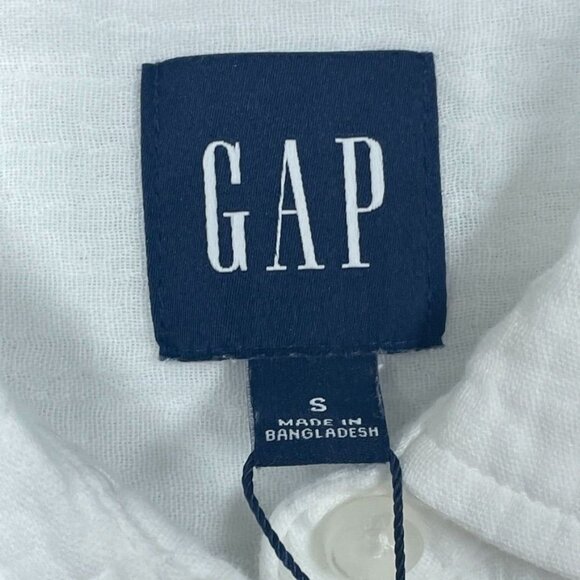 Gap Womens White Button-Up Shirt Small 100% Cotton Long Sleeve d0832 - Picture 2 of 8